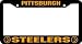 Sporting Goods : Pittsburgh Steelers Black Chrome License Plate Frame