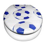 Blue Football MDF Novelty Toilet Seat with Metal Round Hinges