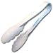 9" White Scalloped Tongs (11-0658)