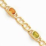 14k Rainbow Gemstone Bracelet - 7 Inch - Box Clasp