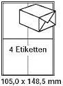 pripa Etikettenformat 105 x 148, 50 Blatt DIN A4 selbstklebende Etiketten. Der Einzelbogen ist aufgeteilt in 4 Etiketten pro Bogen = 200 Etiketten pro Packet.