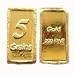 5 Grain .999 Fine Pure Solid Gold Bullion Bar
