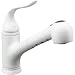 Tools & Hardware : KOHLER K-15160-0 Coralais Single Control Pullout Spray Kitchen Sink Faucet, White
