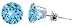 Sterling Silver 6 MM Round Blue Zircon Cubic Zirconia Stud Post Friction Back Earrings