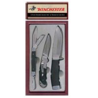 Winchester 22-41276 Rubber Handled Knife Set, Three Piece in Presentation Box