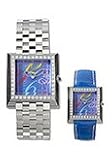 Corum 138-341-47-0503-FB04 Pyramid Blue Dial Stainless Steel Leather Women's Watch