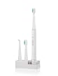 GSI Super Quality Electronic Rechargeable Sonic Power Toothbrush With Cradle Base - Includes 3 Types Of Brush Heads, Auto Timer, And 3 Brushing Modes - White