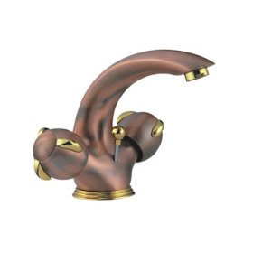 Factory drop-ship Two Handles Antique Copper Centerset Bathroom Sink Faucet