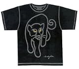 Black T-Shirt With Printed Panther
