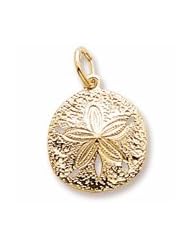 Rembrandt Charms, Sand Dollar Charm, 10K Yellow Gold