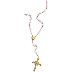 Yellow Gold Filled Rose Quartz Rosary