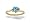 14K Yellow Gold Genuine Heart Blue Topaz and Diamond Ring - Size 4