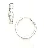 14k White 2.5 mm Round CZ Hinged Earrings