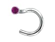 Amethyst CZ Nose Screw 14 karat White Gold Flat Fitting
