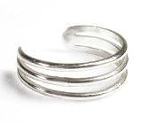 14k Ribbed White Toe Ring