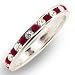 Women's Stone Band Siam Swarovski Crystal Ring, Sterling Silver .925