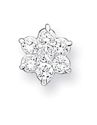 Sterling Silver Floral CZ Earrings QE1726"