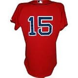 Dustin Pedroia #15 2008 Red Sox Game Used Red Alternate Jersey