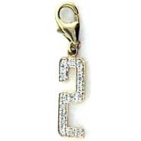 Number 2, 14K Gold Diamond Charm by EZ Charms