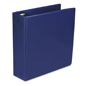 Basic Vinyl Round Ring Binder, 3 Capacity, Dark Blue