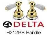 Delta Faucet H212PB Two Porcelain Lever Handle Kit with White Accents, Polished Brass