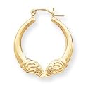 10k Rams Head Hoop Earrings