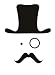 Instant 1920's Gentleman - Top Hat, Monocle & Adjustable Mustache