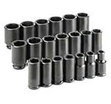 3/4 In Dr 6-Pt Deep Fractional Impact Socket Set - 20-Pc