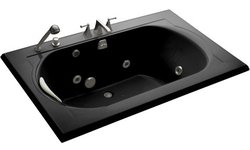 Kohler Memoirs 5.5 Foot Drop In Jetted Tub with Center Drain Black - K-1170-HE-7