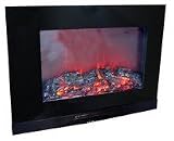 Large 2kW Black Glass Screen Wall Mounted Fireplace