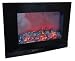 Large 2kW Black Glass Screen Wall Mounted Fireplace