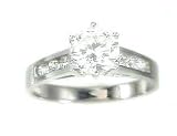 Cubic Zirconia CZ One Carat Center Engagement Ring - Size 7.0 - JewelryWeb