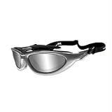 New Wiley-X 555 WileyX Aluminum Gloss Frame Sunglasses Blink Silver Flash Lens