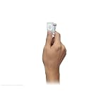 Hand holding Apple iPod Shuffle - silver