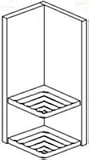 Rock Solid Corner Shower Caddy with Shelf in Corian ® Lustra Series Color