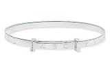 Childrens Sterling Silver Adjustable Alphabet Bangle Bracelet