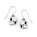 .925 Silver, Onyx & Mother of Pearl Earrings.