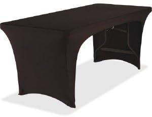 Iceberg Enterprise 16541 Black Stretch-Fabric Table Cover, Polyester &amp; Spandex - 30 x 72 in.