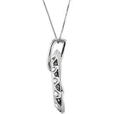 Genuine IceCarats Designer Jewelry Gift 14K White Gold Black & White Diamond Necklace. 1/2 Ct Tw / 18 Inch Black & White Diamond Necklace In 14K White Gold