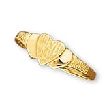 14K Yellow Gold Teens Heart Signet Ring - Size 5