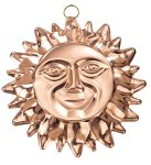 Old Dutch International 9-1/4-Inch Solid Copper Sun Face Mold, 1 Pint
