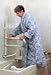 Dependa-Bar 18"/46cm Lower Grab Rail, Stainless Steel, White - with Bath Board (up to 325 lbs)