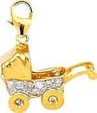 Baby Carriage, 14K Gold Diamond Charm