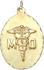 MD Medical Doctor on Oval Disc, 14K Gold Charm