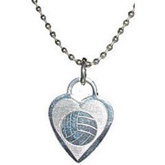 Gem Sports Heart Pendant On Ball Chain Necklace