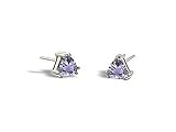 14K White Gold Genuine Trillion Tanzanite Stud Earrings