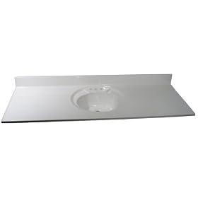 Crane Plumbing Astra-Lav Lavatory Vanity Top with Recessed Sink, White Marble #8614-2