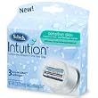 Schick Intuition Conditioner Sticks for Sensitive Skin, Fragrance-Free, 3-Count Packages (Pack of 2)