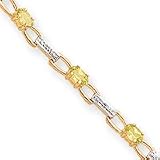 14k Fancy Diamond Peridot Bracelet - 7 Inch