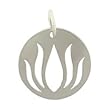 Round Cut Out Lotus Flower Pendant in Sterling Silver, #8434